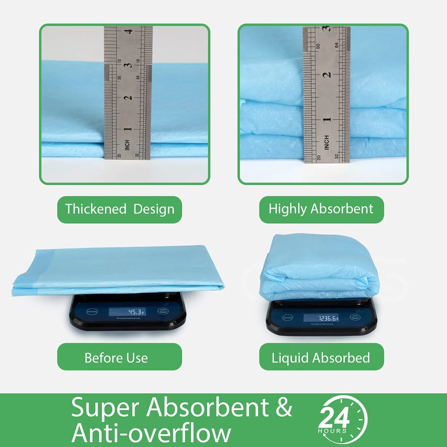 50 Counts 18" x 24" Dog Pee Pads Super Absorbent & Leak-Proof Bn-link