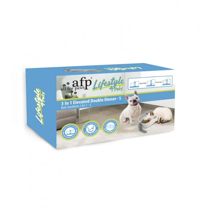 All for Paws 3 In 1 Elevated Double Dinner - S