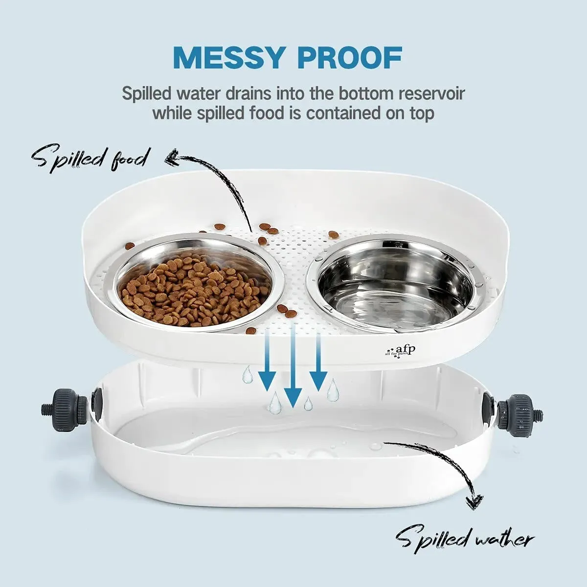 All for Paws 3 In 1 Elevated Double Dinner - S