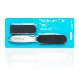 Barneys Stainless Steel Pedicure File Kit- Including 12 Replacement Pads in all grits