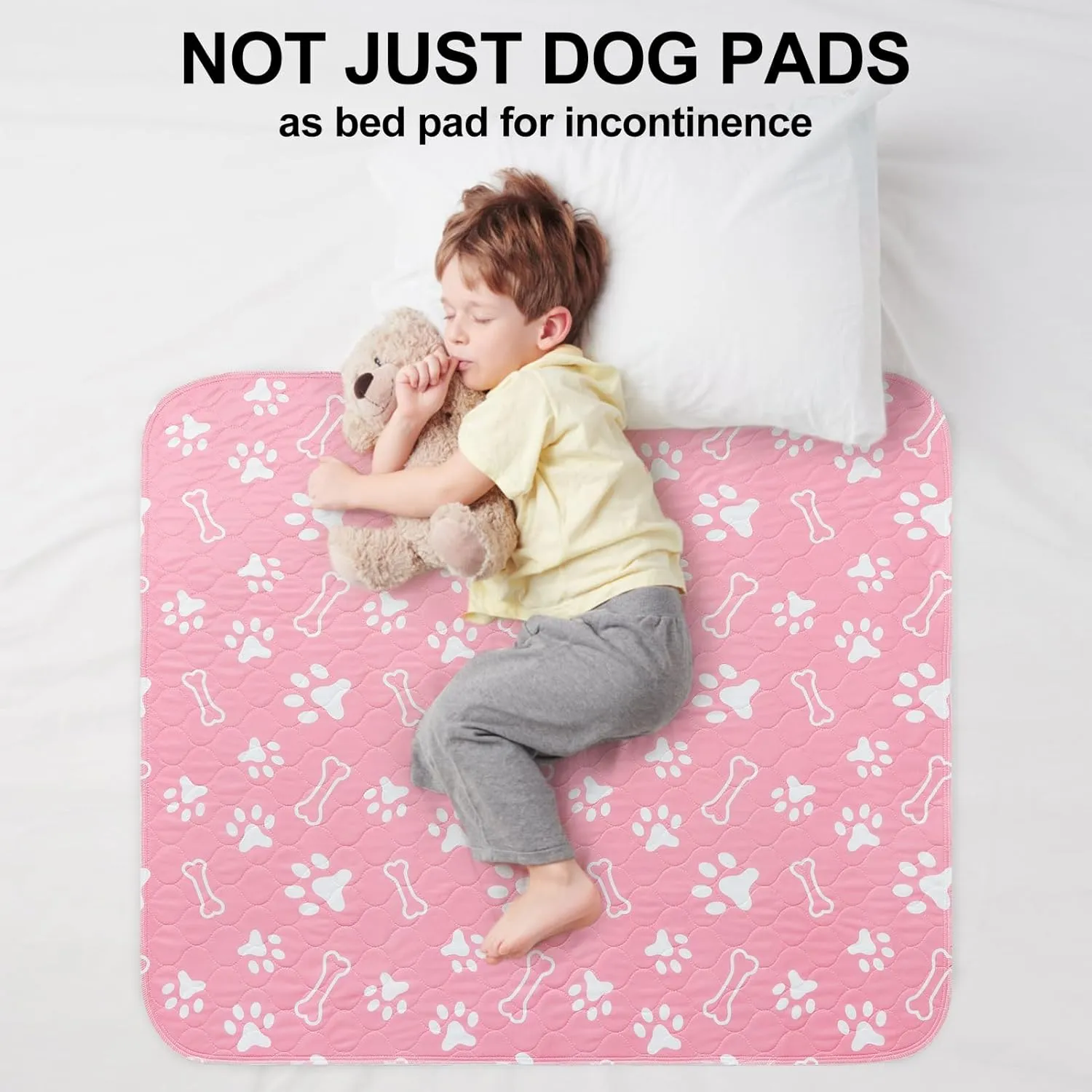 BEAUTYZOO 4 Pack Washable Pee Pads for Dogs, Reusable Puppy Pads for Potty Training, Waterproof Super Absorbent Wee Wee Pads for Dogs Non-Slip, Pet Whelping Mats Playpen Dog Crate Floors, 24IN x 36IN