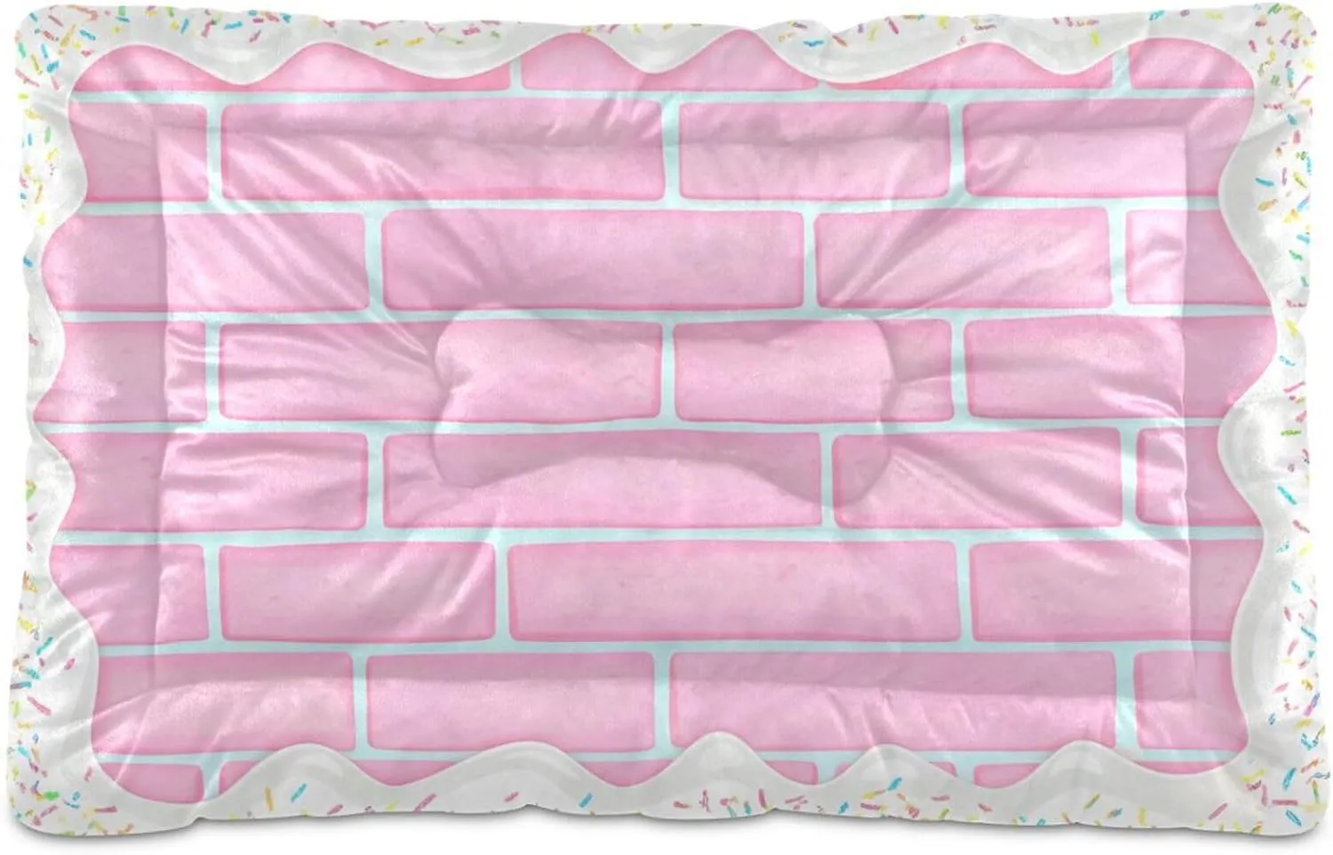 Bricks and Candy Sprinkles Outdoor Dog Bed for Small Dogs Washable Waterproof Travel Pet Bed Mat Portable Cat Bed with Non-Slip Bottom for Indoor and Sleeping 18 x 24 Inch