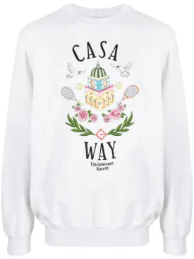 Casa Way-embroidered cotton sweatshirt