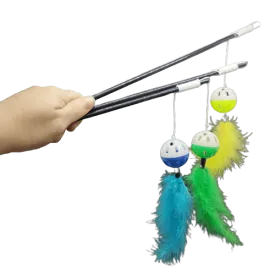 Cat Stick Teaser Toy with Bell & Feather