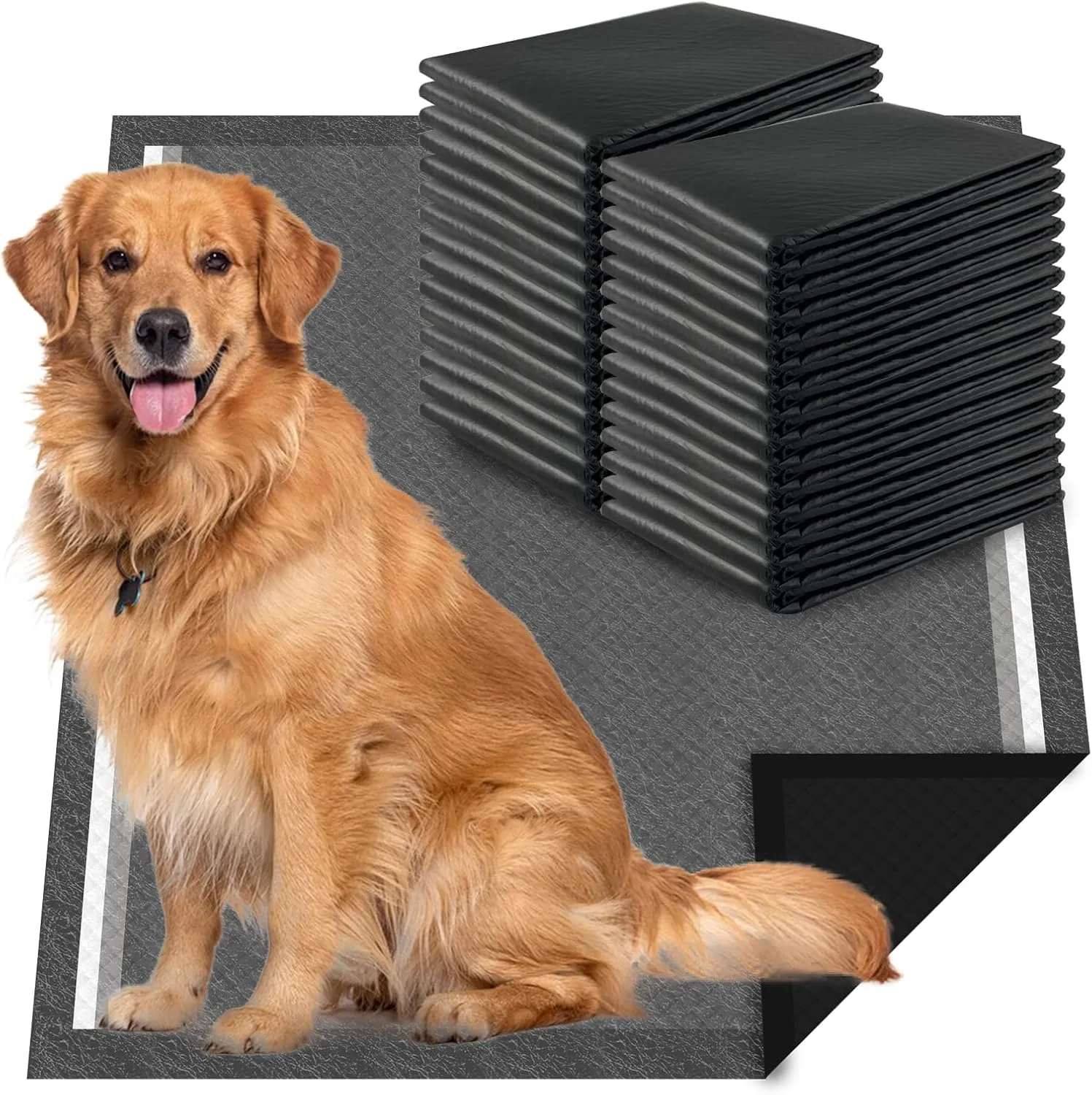 Charcoal Dog Pee Pads Extra Large 28x34, Puppy Pads XL 30 Count, Disposable Urine Bed Sheets for Doggy, X-Large Potty Piddle Underpads, Training Liners for Housebreaking