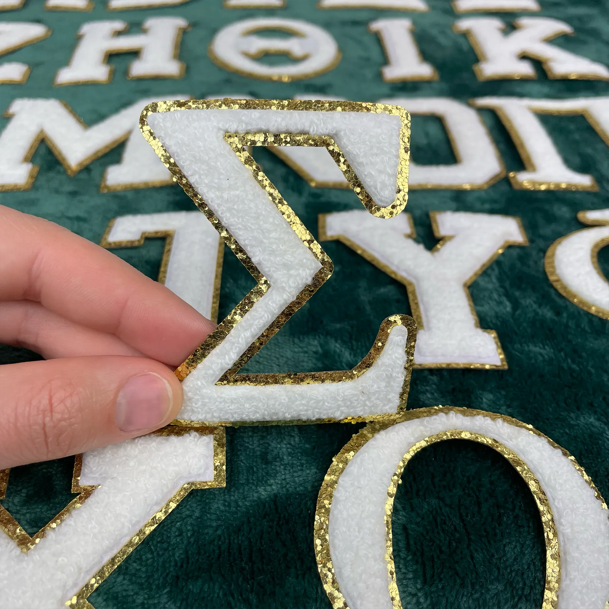 Chenille Greek Letter Iron-On Patches