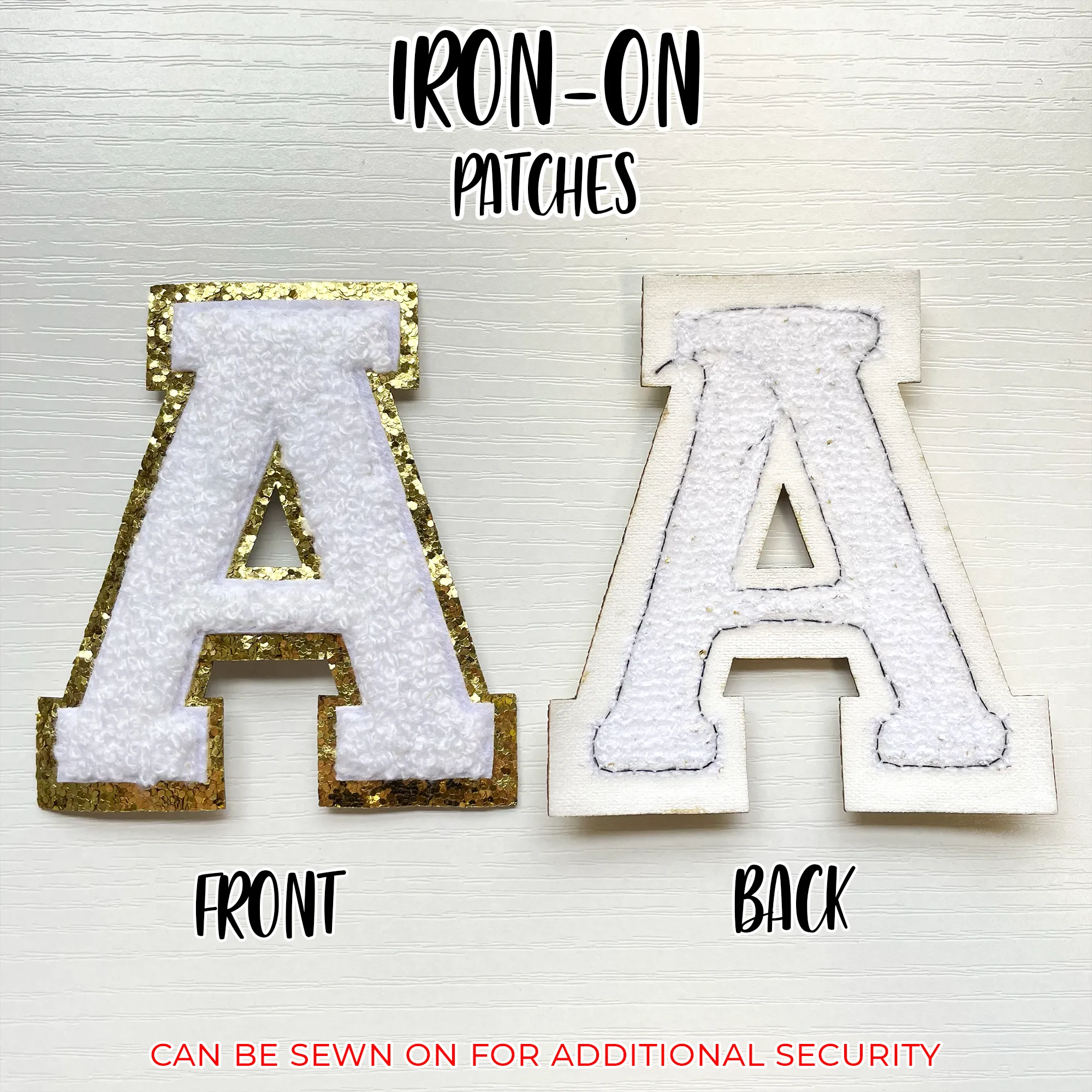 Chenille Greek Letter Iron-On Patches