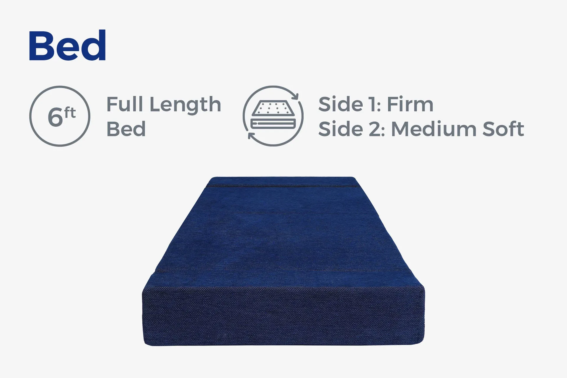 Chenille Sofa Bed, Dotted Blue | 3 x 6, Single Seater | Jharokha Cushions