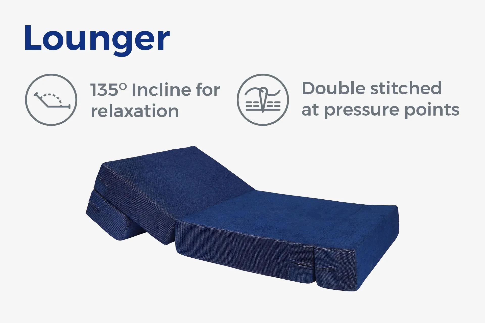 Chenille Sofa Bed, Dotted Blue | 3 x 6, Single Seater | Jharokha Cushions