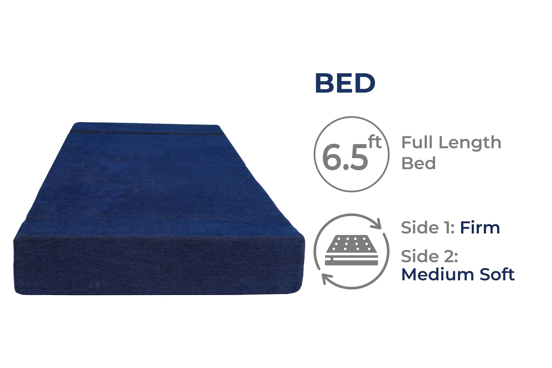 Chenille Sofa Bed, Dotted Blue | 3 x 6.5, Single Seater | Blue Quartet Cushions