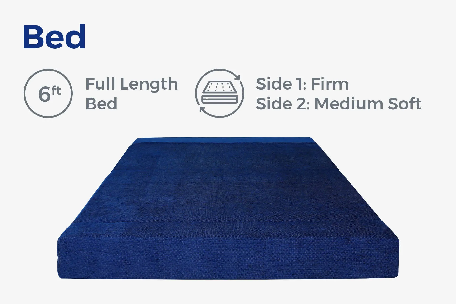Chenille Sofa Bed, Dotted Blue | 5 x 6, Three Seater | 2 Golden Edge Cushions