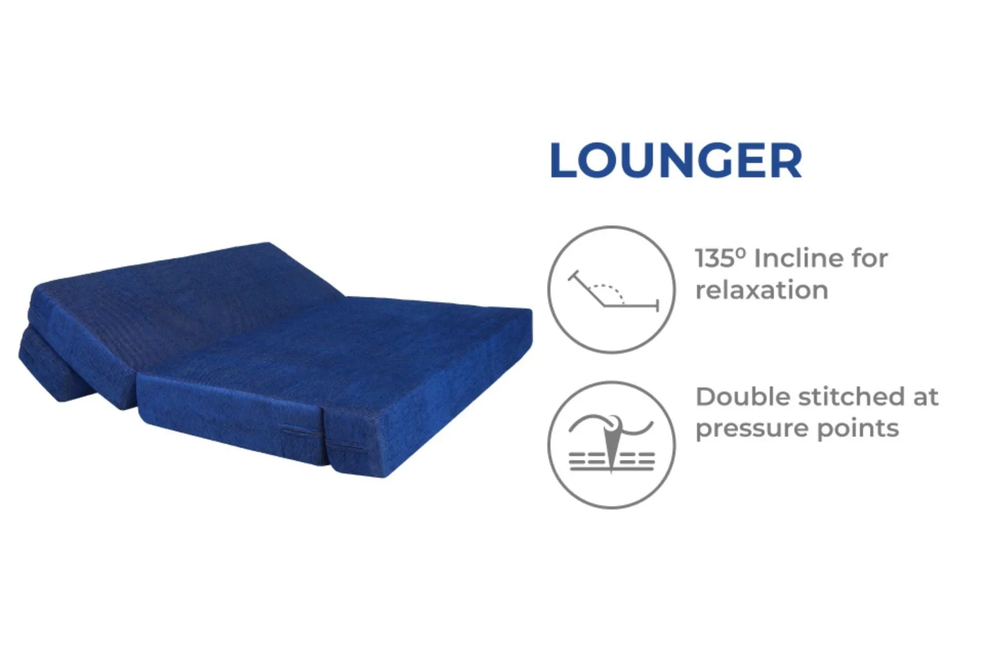Chenille Sofa Bed, Dotted Blue | 5 x 6.5, Three Seater | 2 Arrow Cushions
