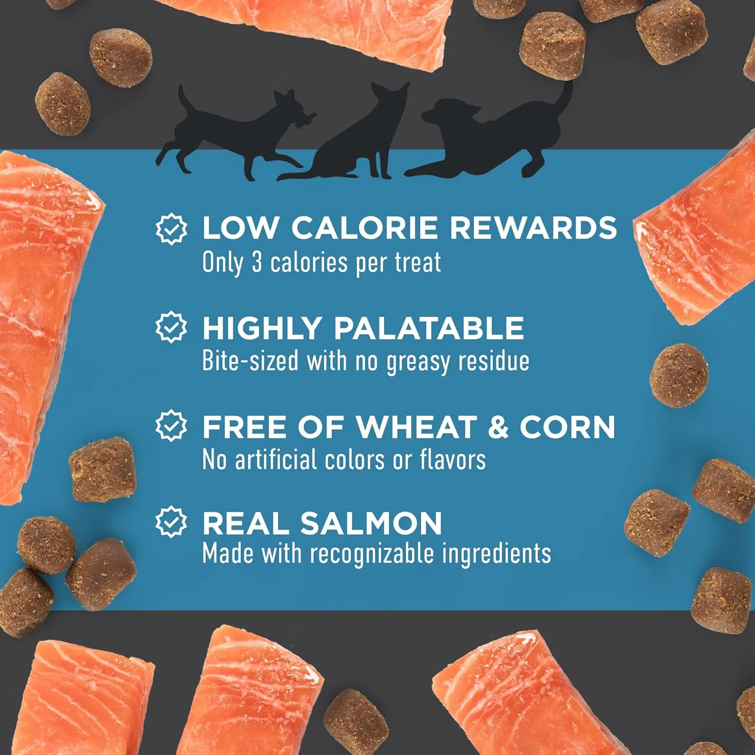 Cloud Star Tricky Trainers Soft & Chewy Dog Training Treats 5 oz. Pouch, Salmon Flavor, Low Calorie Behavior Aid with 130 treats