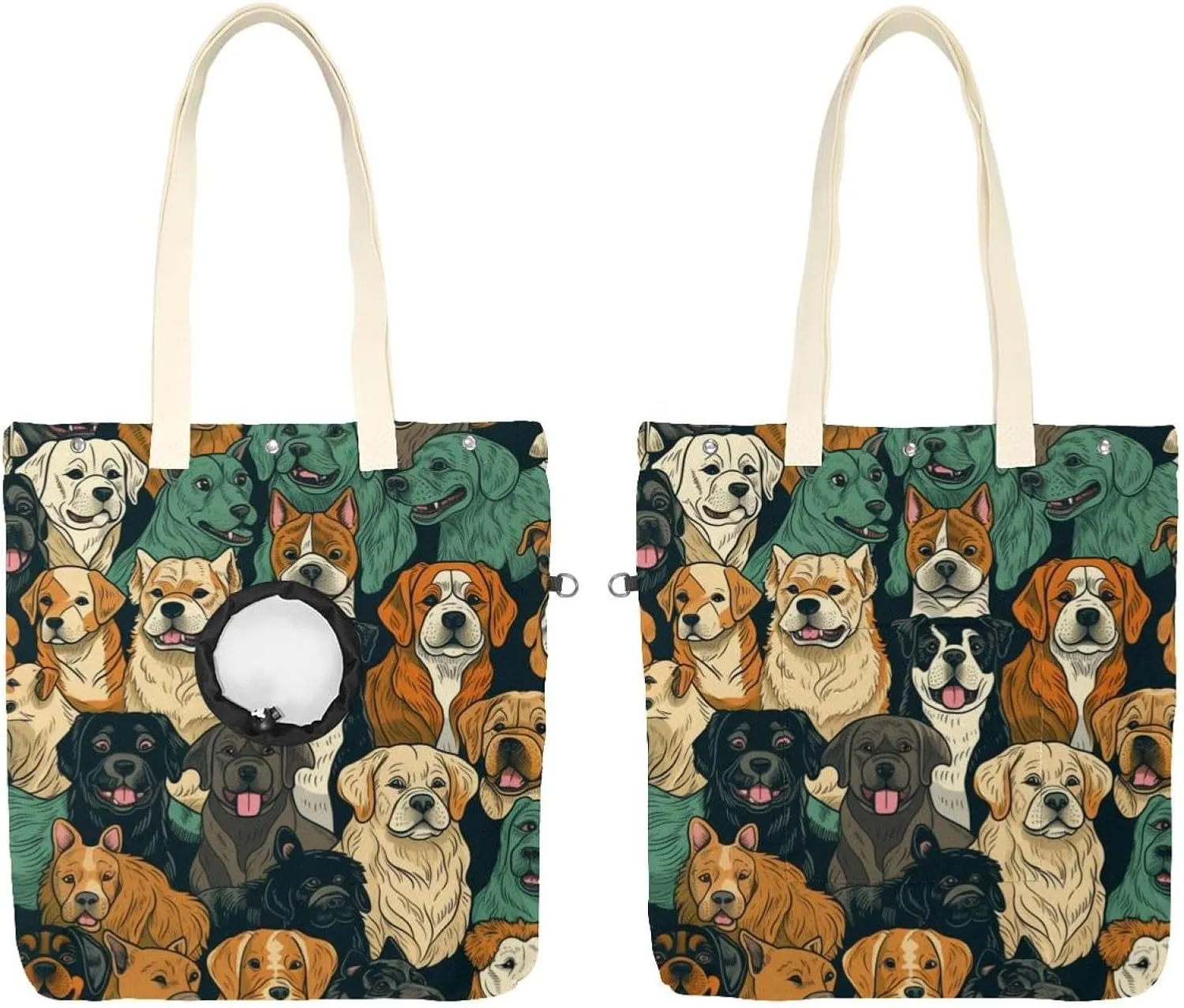 Different Breeds of Dog Pet Shoulder Carrying Bag, Canvas Shoulder Bag Dog Carrier, Portable Cat Small Tote Chest Bag
