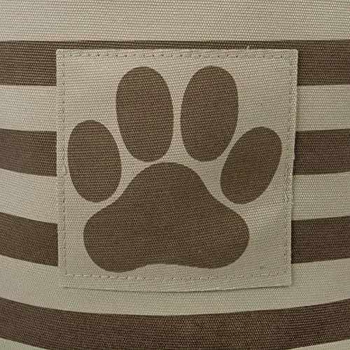 DII Bone Dry Large Rectangle Pet Toy and Accessory Storage Bin, 17.75x12x15", Collapsible Organizer Storage Basket for Home Décor, Pet Toy, Blankets, Leashes and Food-Brown Stripes