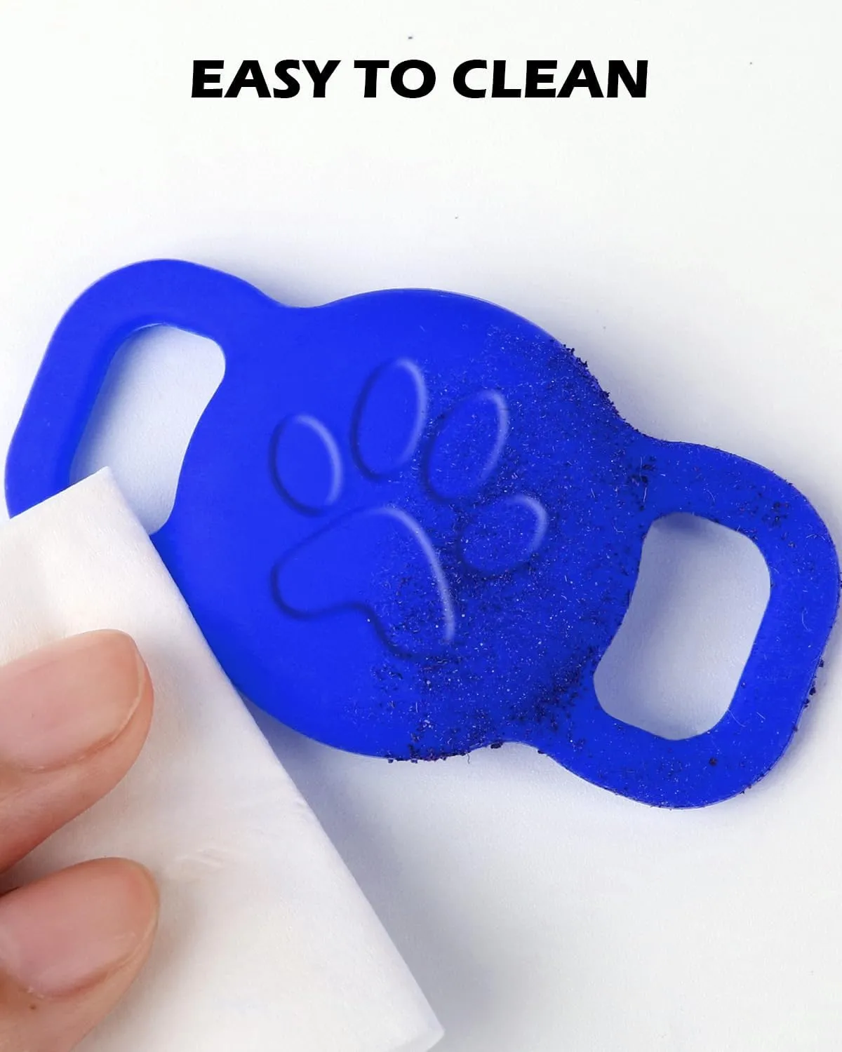 Dynmeow Airtag Cat Collar Holder, Stretchy Silicone Airtag Holder for Puppy Small Dog, Anti-Lost Protective Apple Air Tag Pet Holder Compatible with 3/8 and 5/8 inch Wide Collar, Navy-Blue, S(1 Pack)