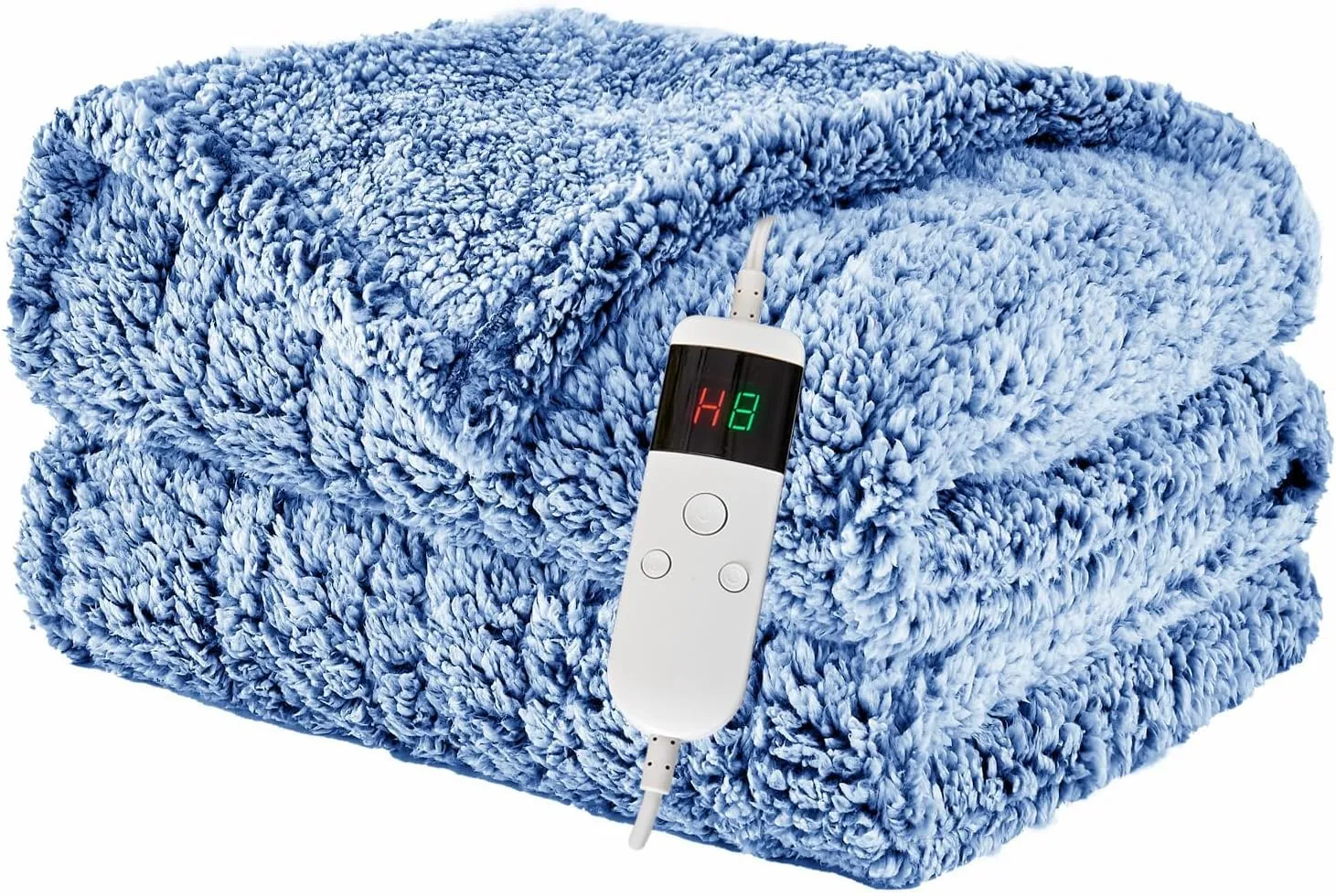 Electric Heated Blanket Throw, Heating Blanket Soft Fleece Sherpa Heated Blanket with Overheating Protection, 8 Hours Auto Off 10 Fast Heating Levels, Machine Washable