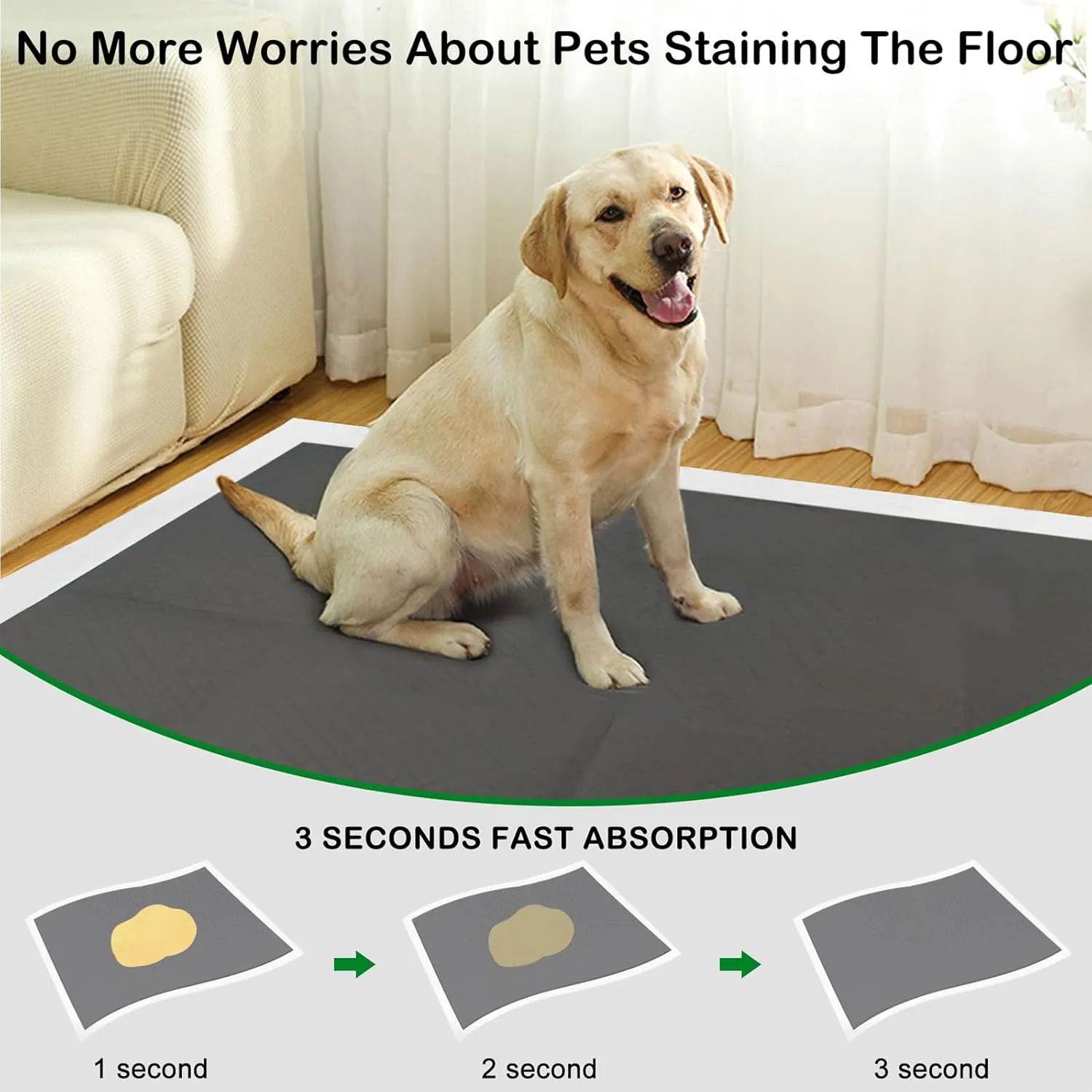 ELEGX 48"x36" Extra Large 180 Pcs Odor-Control Super Absorbency Charcoal Pee Pads for Dogs,Leak-Proof Pet Training Pee Pads,Thicken Disposable Potty Pads Puppy Training Pads for Cats Rabbits