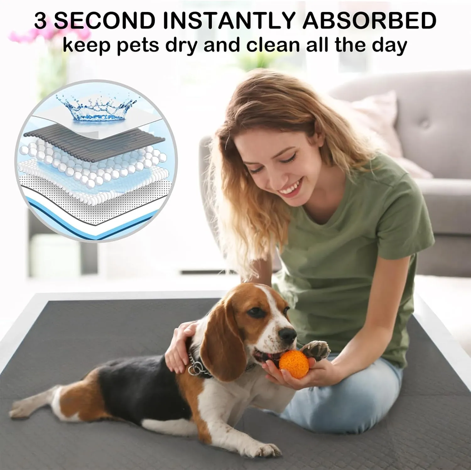ELEGX 48"x36" Extra Large 180 Pcs Odor-Control Super Absorbency Charcoal Pee Pads for Dogs,Leak-Proof Pet Training Pee Pads,Thicken Disposable Potty Pads Puppy Training Pads for Cats Rabbits