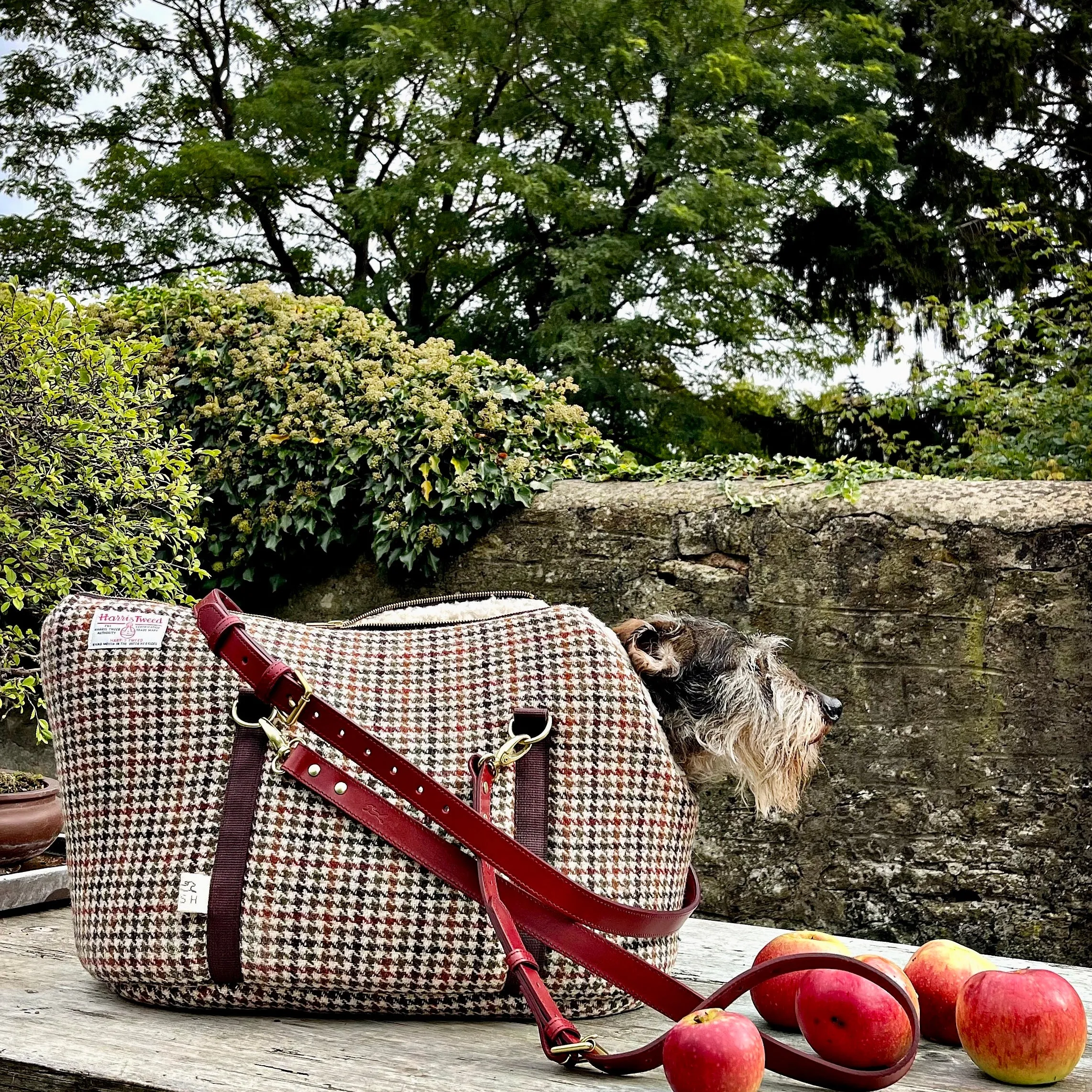 Elsdale Brown Check Harris Tweed Luxury Dog Carrier and Travel Bed