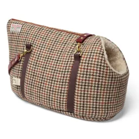 Elsdale Brown Check Harris Tweed Luxury Dog Carrier and Travel Bed