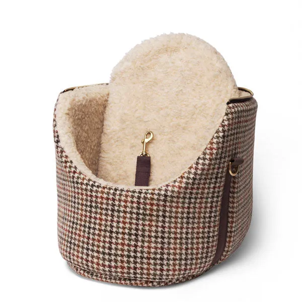 Elsdale Brown Check Harris Tweed Luxury Dog Carrier and Travel Bed