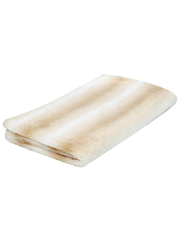Fawn Striped Luxury Faux Fur Throw