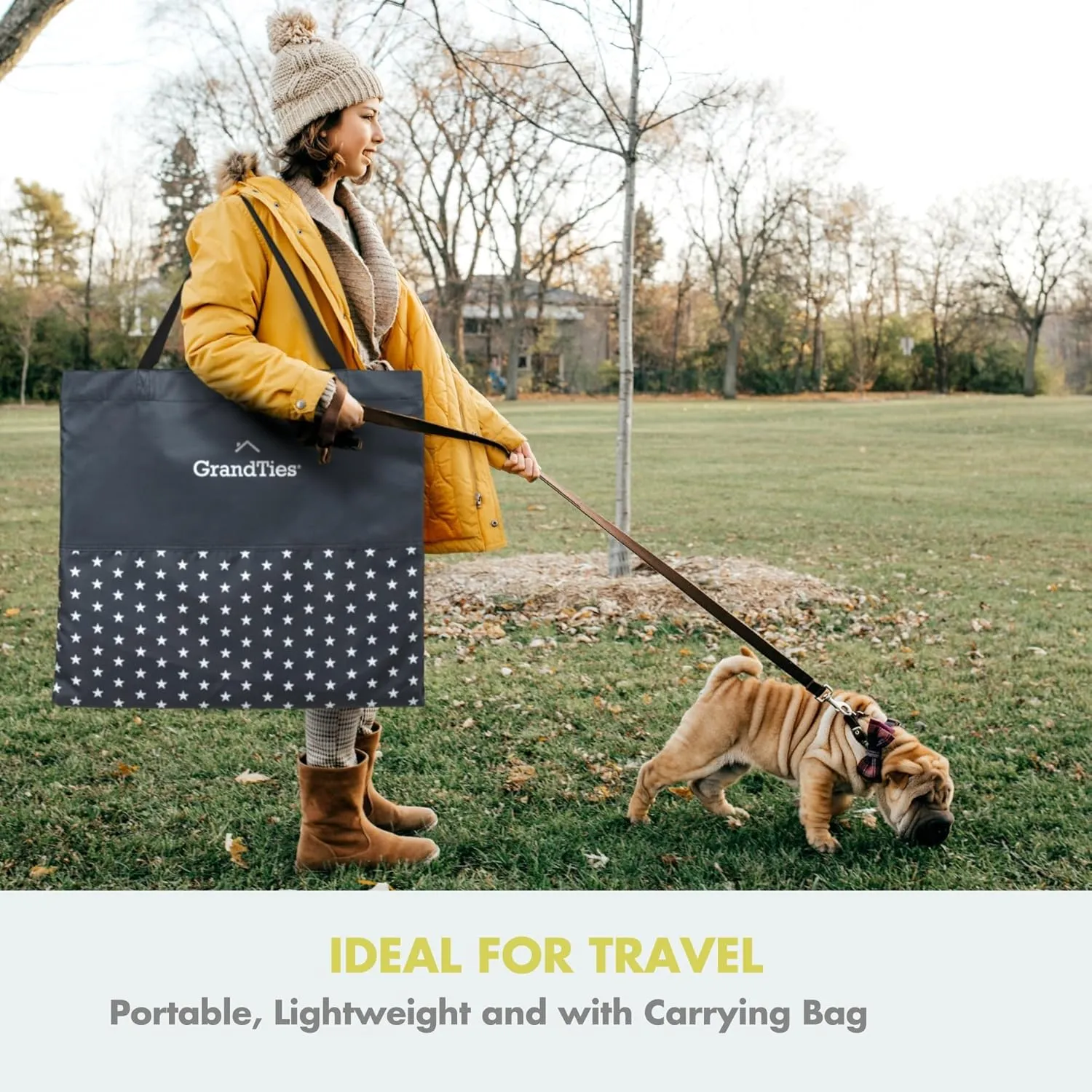 GrandTies Waterproof Dog & Cat Playpen  Foldable Pet Tent for Indoor & Outdoor, Pop-Up Kennel for Puppies, Kittens & Rabbits  Portable Travel Crate with Carrying Case (Spring Sprout, Large)