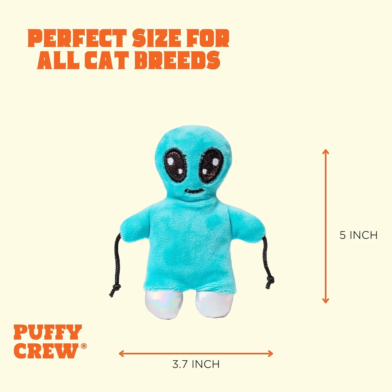 Interactive Catnip Cat Plush Toy, Space Travel Theme, 5, for All Breed Size Cats (Alien)