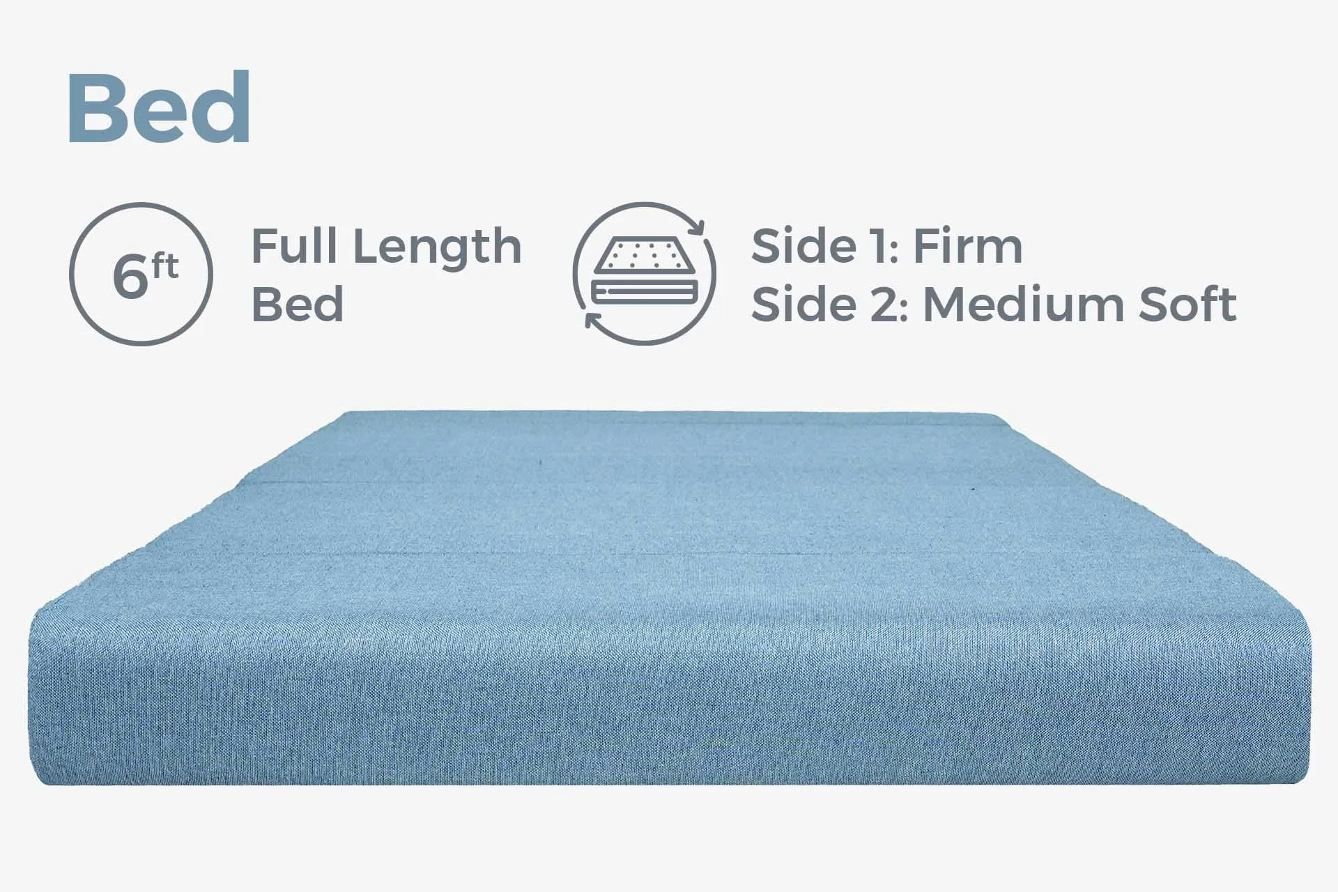 Jute Sofa Bed, Aqua Blue | 5 x 6, Three Seater | 2 Blue Quartet Cushions