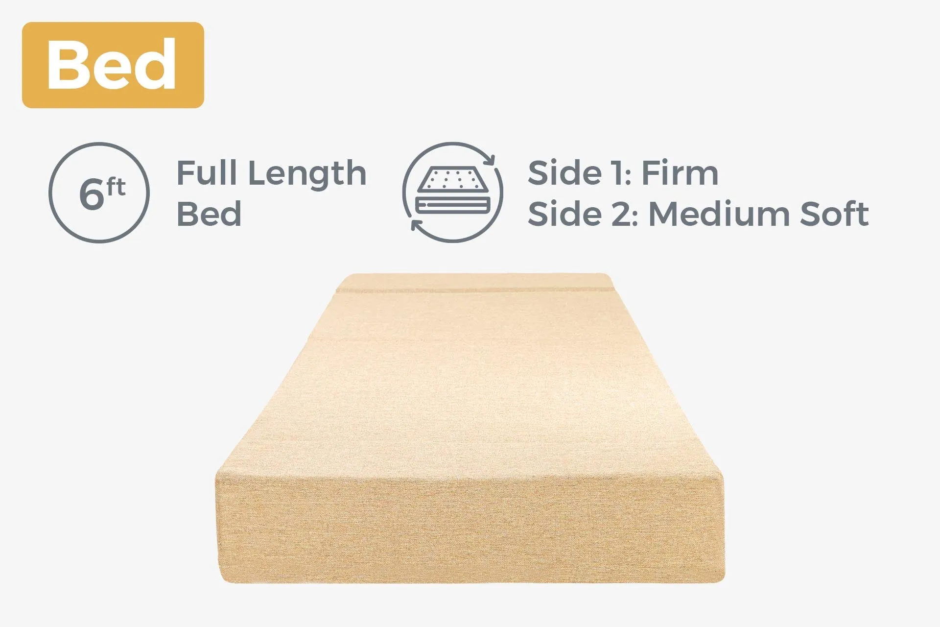 Jute Sofa Bed, Beige | 3 x 6, Single Seater | Fallen Leaves Cushions