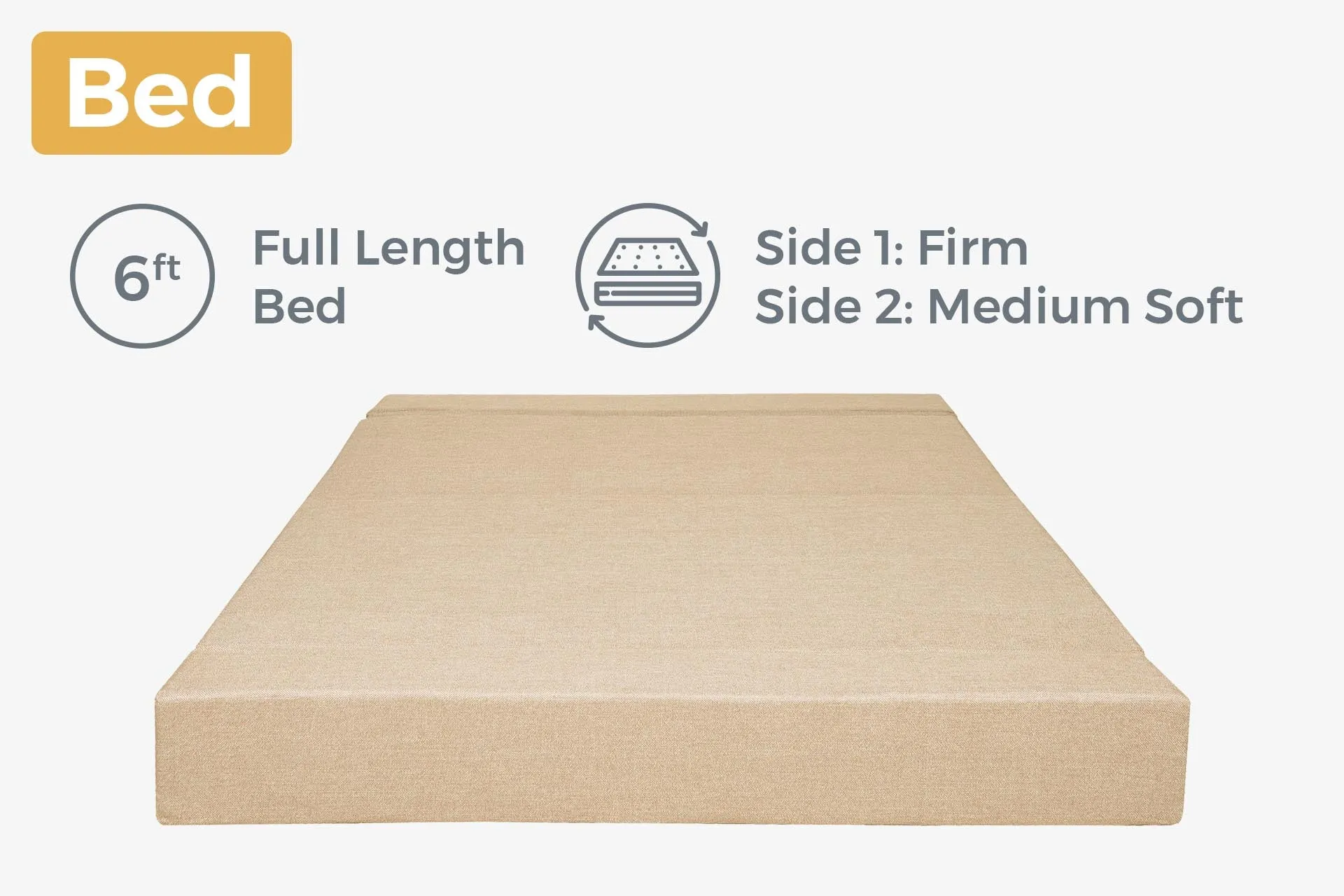 Jute Sofa Bed, Beige | 6.5 x 6, Three Seater | 3 Fallen Leaves Cushions