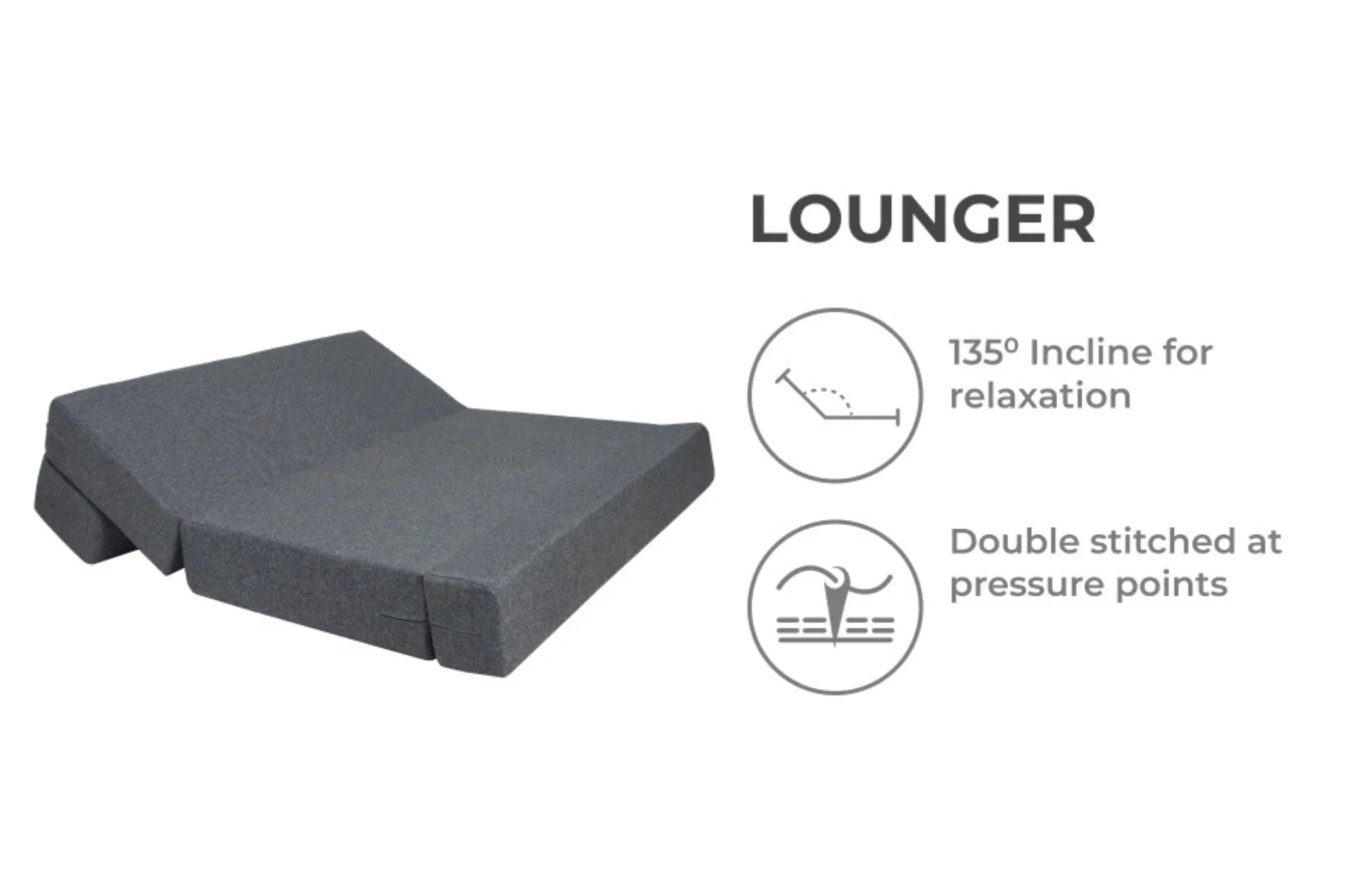Jute Sofa Bed, Dark Grey | 6 x 6, Three Seater | 2 Silver Edge Cushions