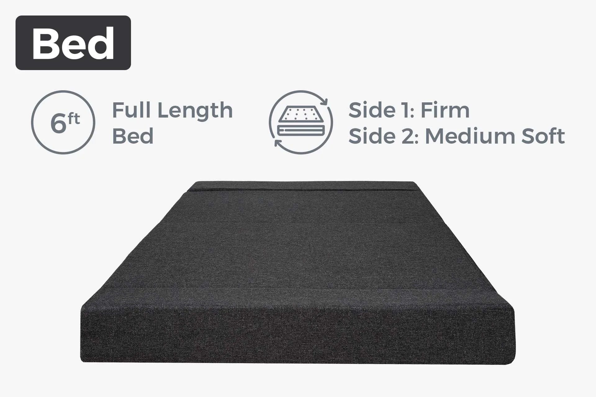 Jute Sofa Bed, Dark Grey | 6 x 6, Three Seater | 3 Fallen Leaves Cushions
