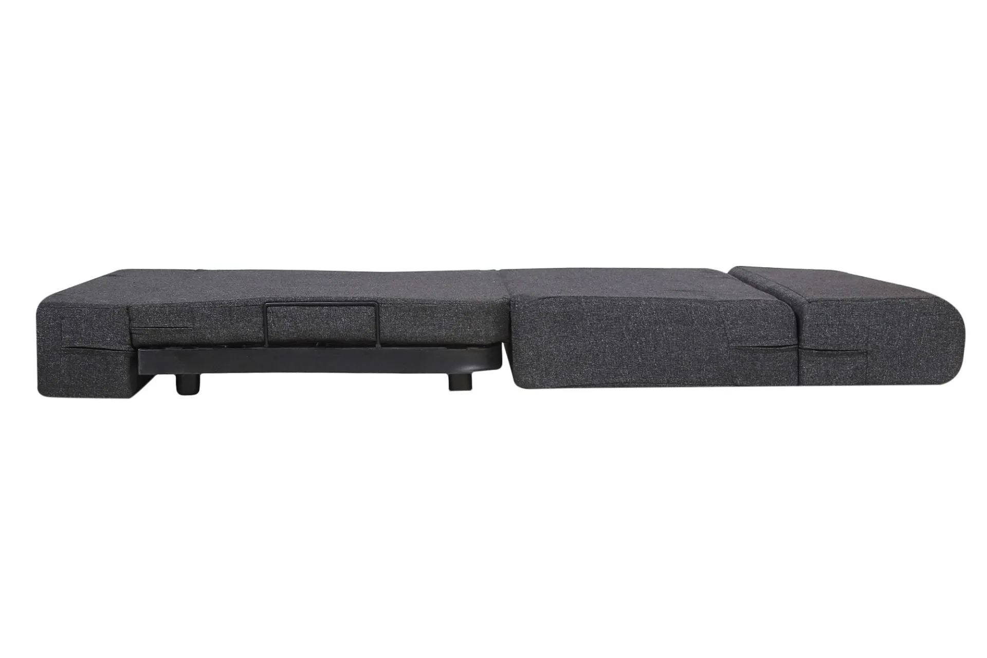 Jute Sofa Bed with Metal Frame, Dark Grey | 3 x 6, Single Seater | ZigZag Cushions