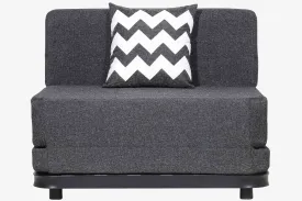 Jute Sofa Bed with Metal Frame, Dark Grey | 3 x 6, Single Seater | ZigZag Cushions