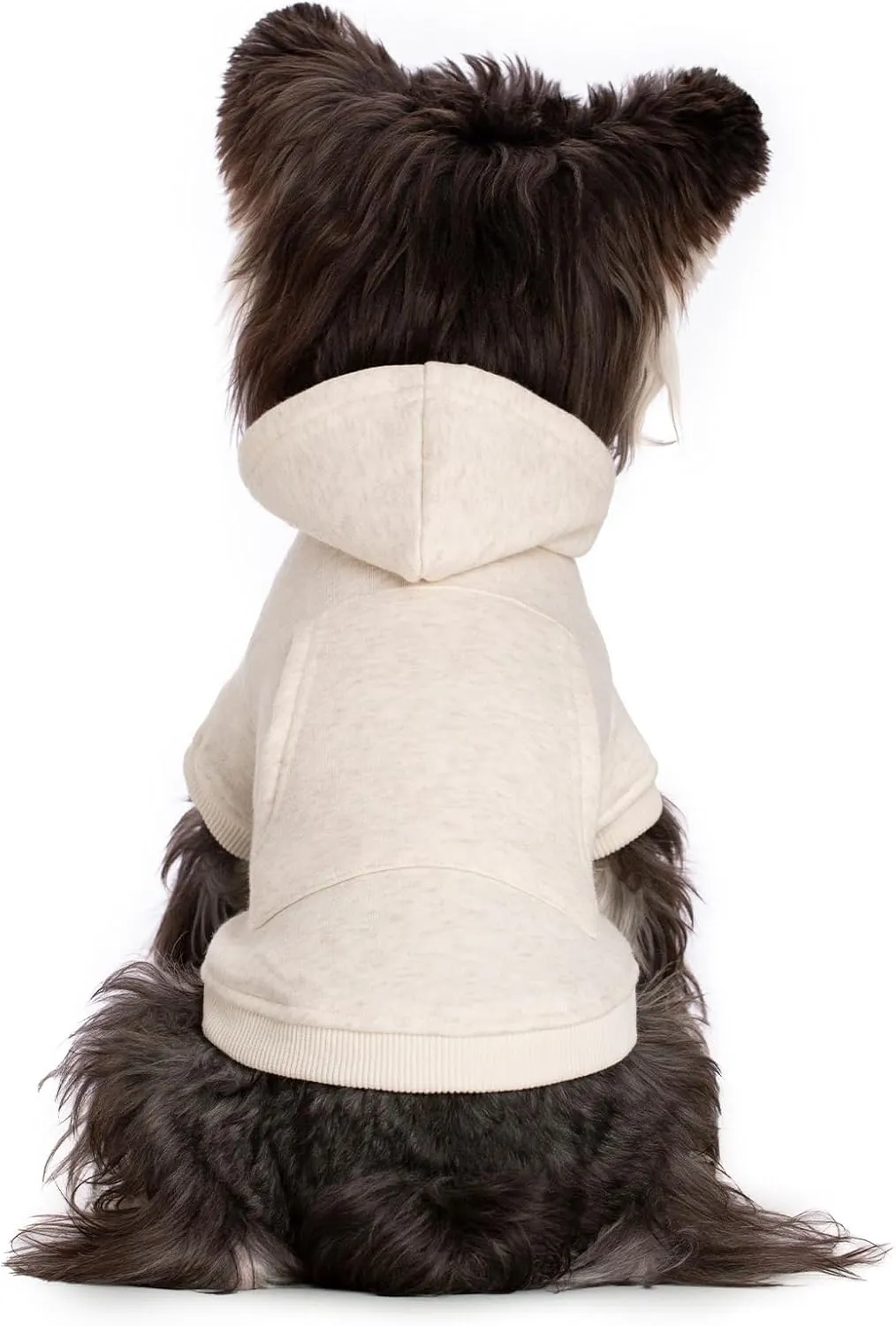 Koneseve Dog Hoodie Fleece, Cat Sweater Warm with Pocket - Soft Clothes for Daily Wear, Basic Hooded Sweatshirts, Winter Coat Clothing, Comfort Tee Shirt Fit for All Breeds Pet - Beige - 5XL