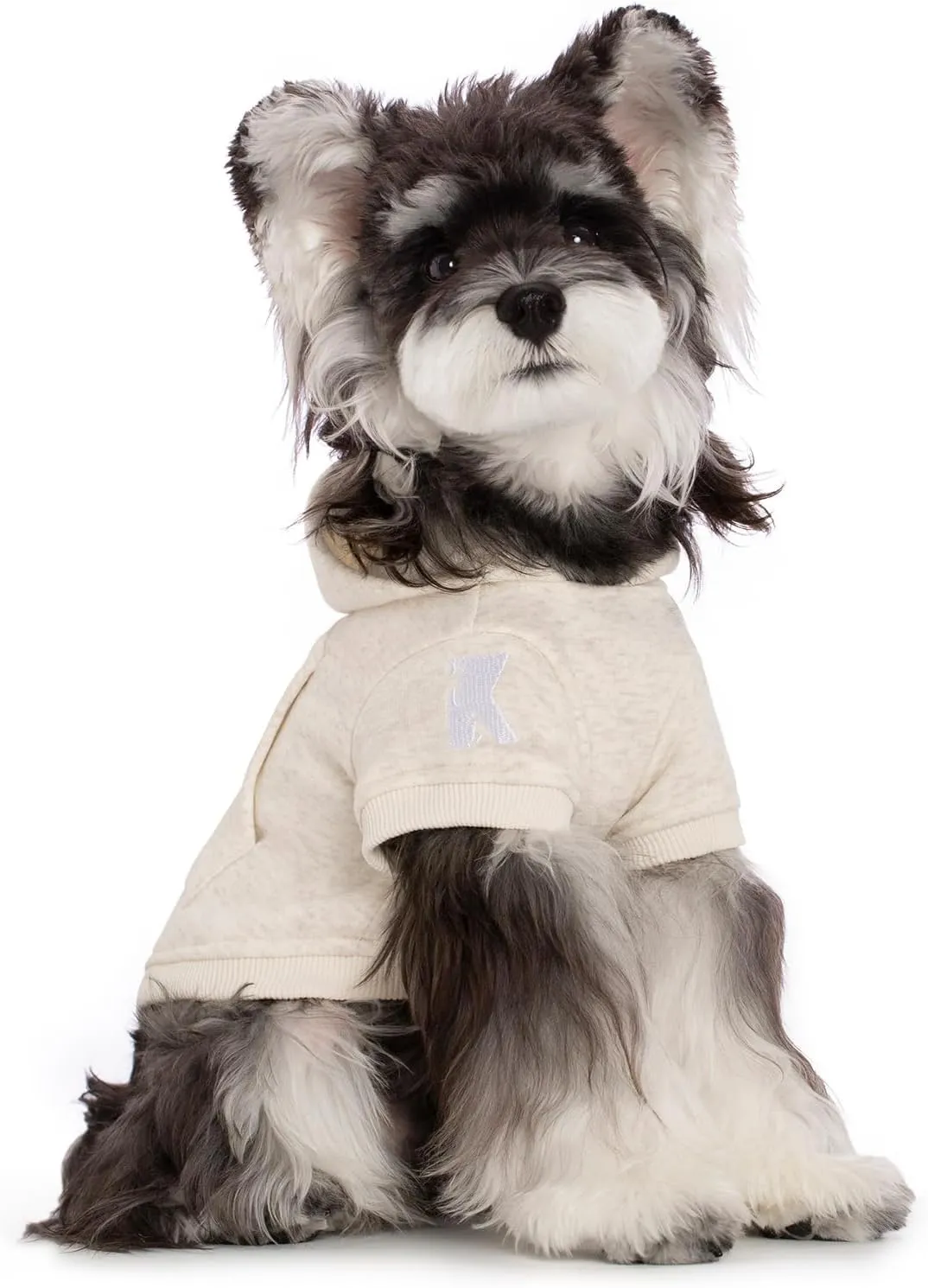 Koneseve Dog Hoodie Fleece, Cat Sweater Warm with Pocket - Soft Clothes for Daily Wear, Basic Hooded Sweatshirts, Winter Coat Clothing, Comfort Tee Shirt Fit for All Breeds Pet - Beige - 5XL