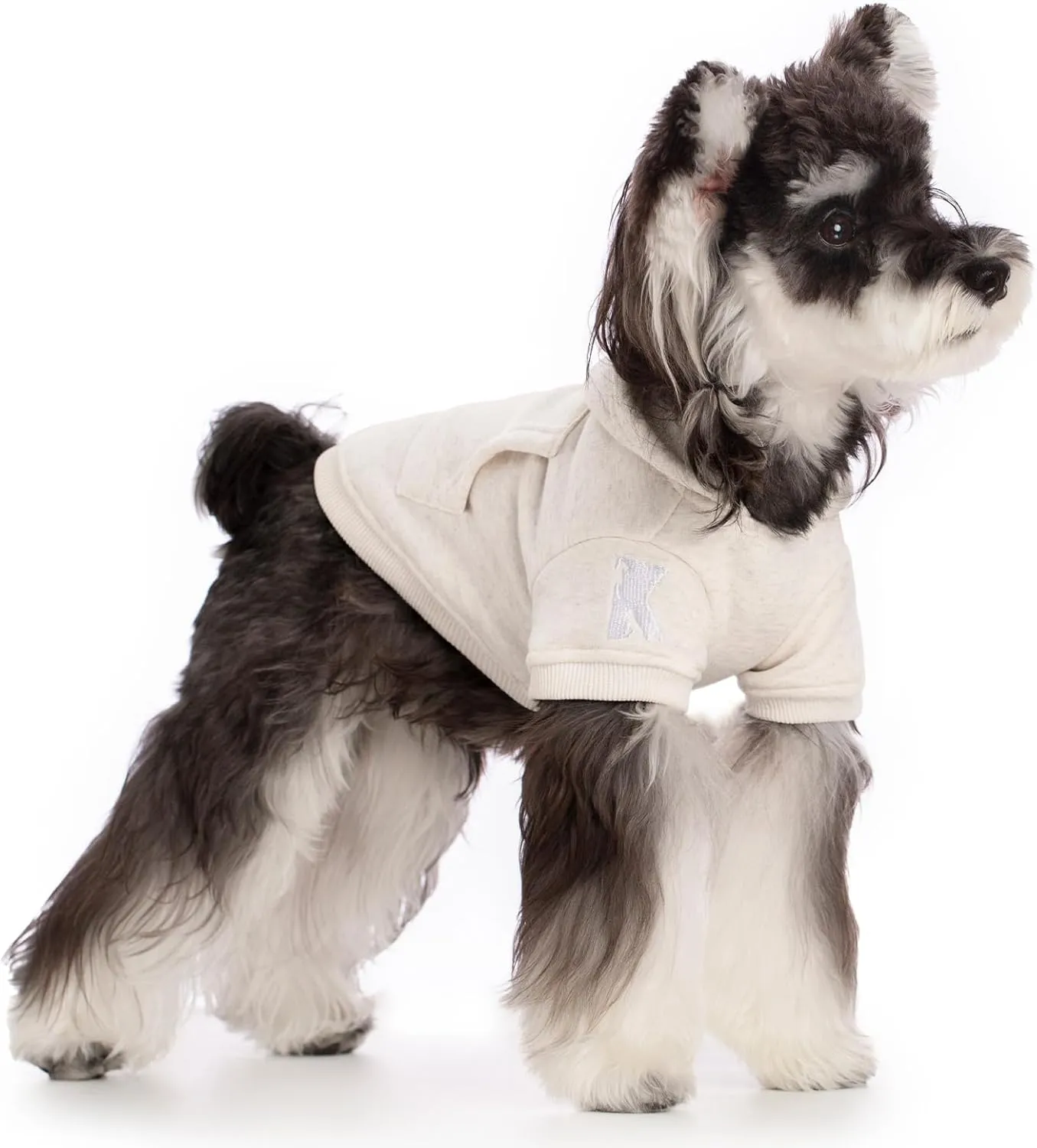 Koneseve Dog Hoodie Fleece, Cat Sweater Warm with Pocket - Soft Clothes for Daily Wear, Basic Hooded Sweatshirts, Winter Coat Clothing, Comfort Tee Shirt Fit for All Breeds Pet - Beige - 5XL