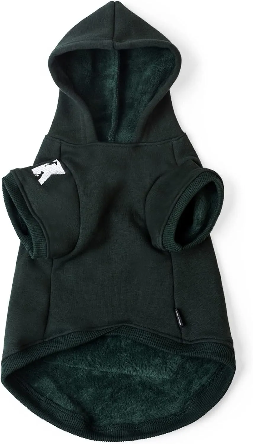 Koneseve Dog Hoodie Fleece Dog Clothes Warm Sweater with Hat for Medium Large Dogs Cat Hooded Shirt Kitten Pet Basic Sweatshirt with Pocket Doggie Soft Winter Coat Apparel (Green; 5XL)