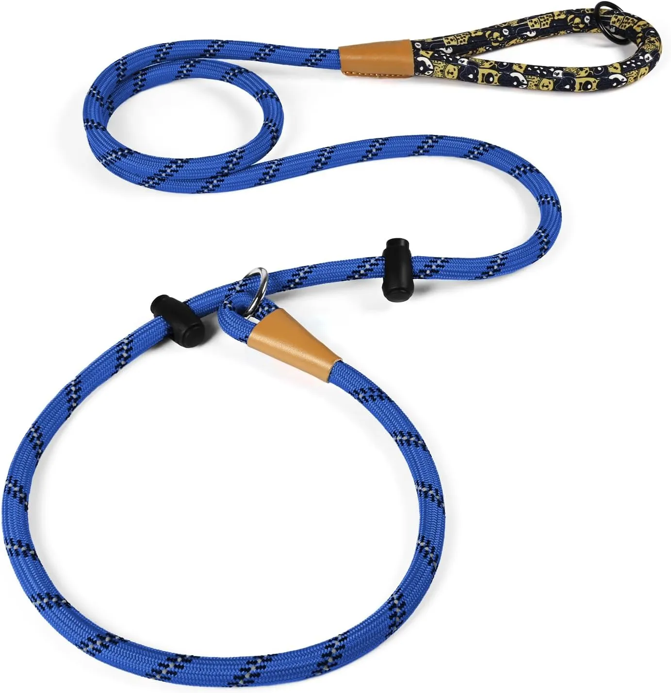 lynxking Slip Lead Dog Leash Reflective, Heavy Duty Comfortable Strong Rope for Large Medium Small Dogs No Pull Pet Training (Blue, Large 1/2in x 6ft-Slip Lead)