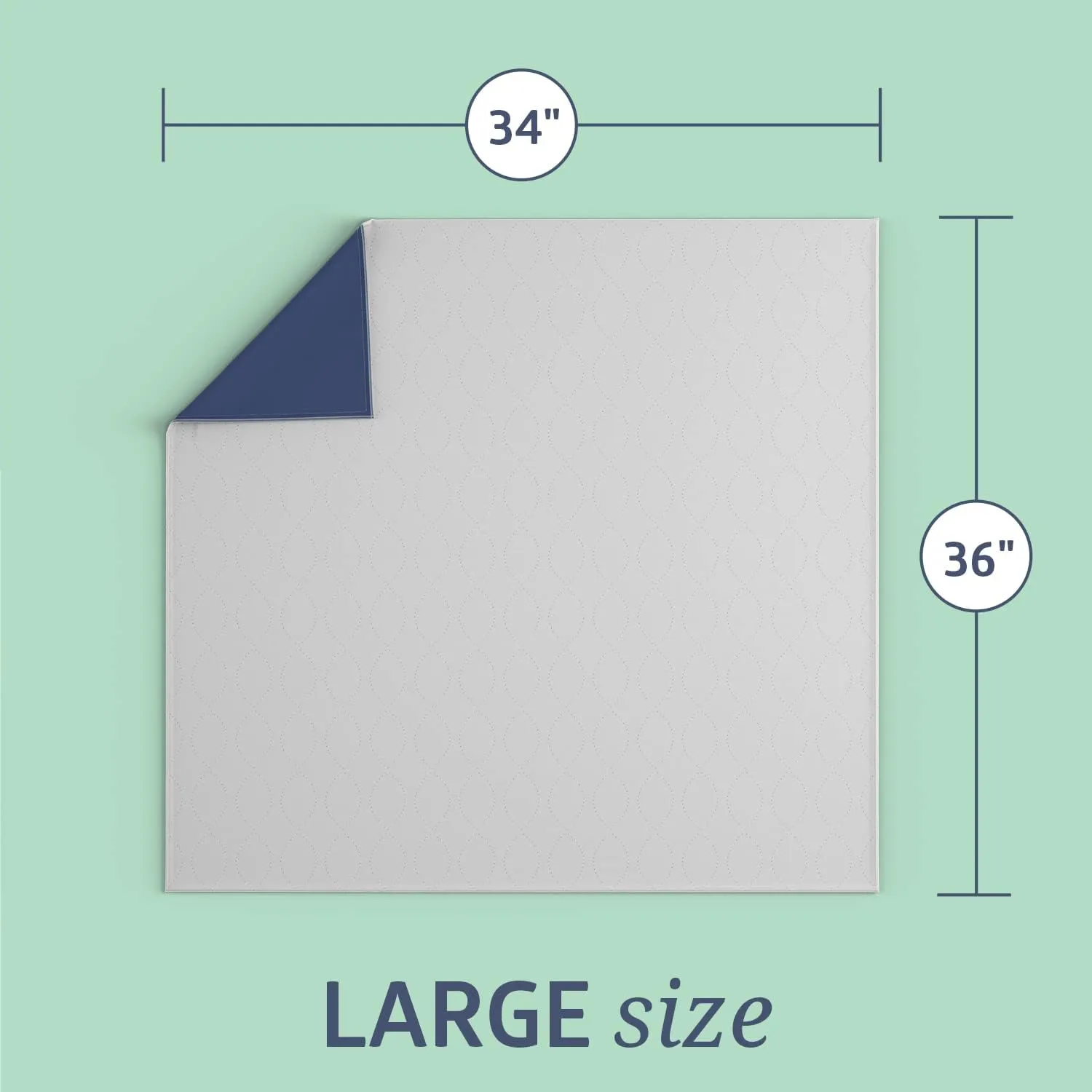 Medline Sofnit 300, Pack of 4 Large Washable Blue Underpads, 34x 36 for Use as Reusable Pet Pads, Reusable Bed Pads, Great for Dogs, Cats and Bunnies