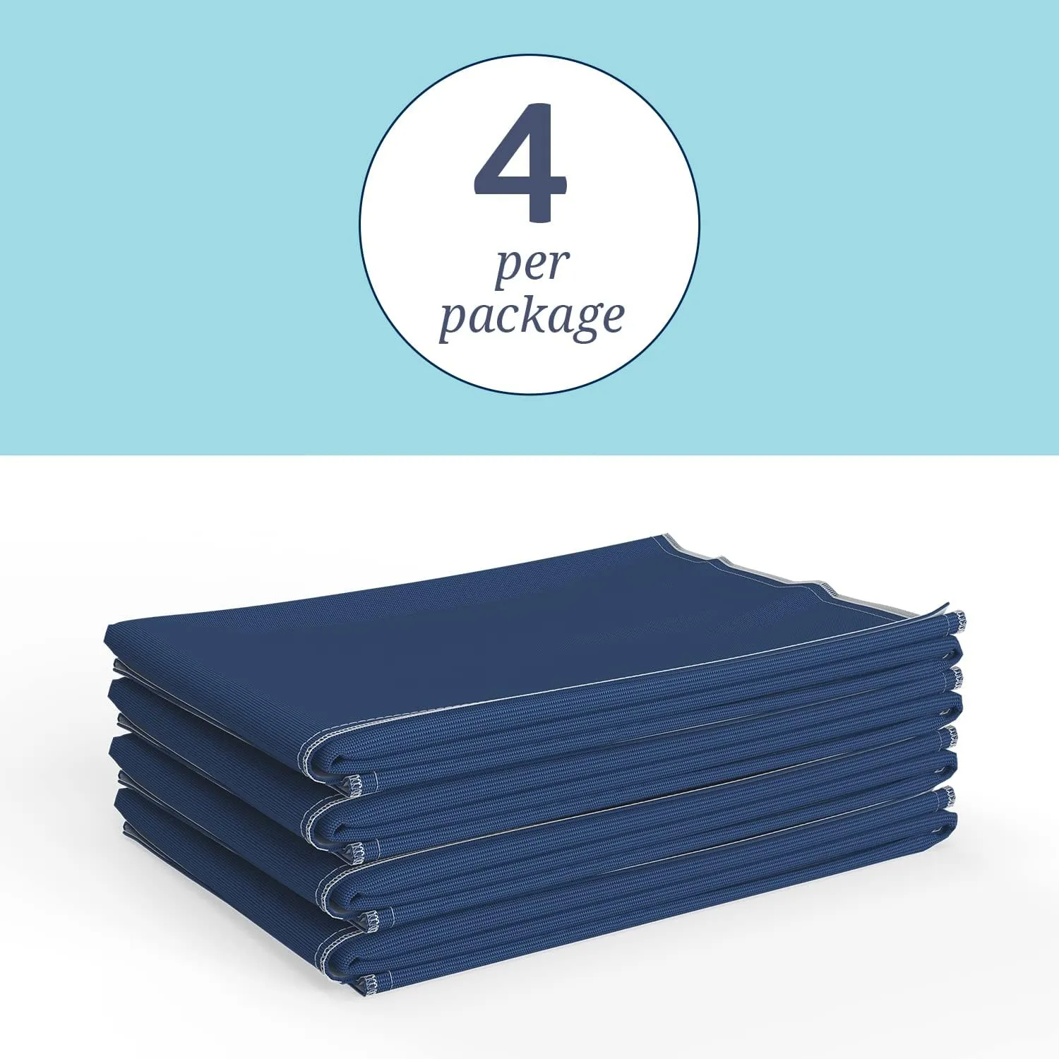 Medline Sofnit 300, Pack of 4 Large Washable Blue Underpads, 34x 36 for Use as Reusable Pet Pads, Reusable Bed Pads, Great for Dogs, Cats and Bunnies