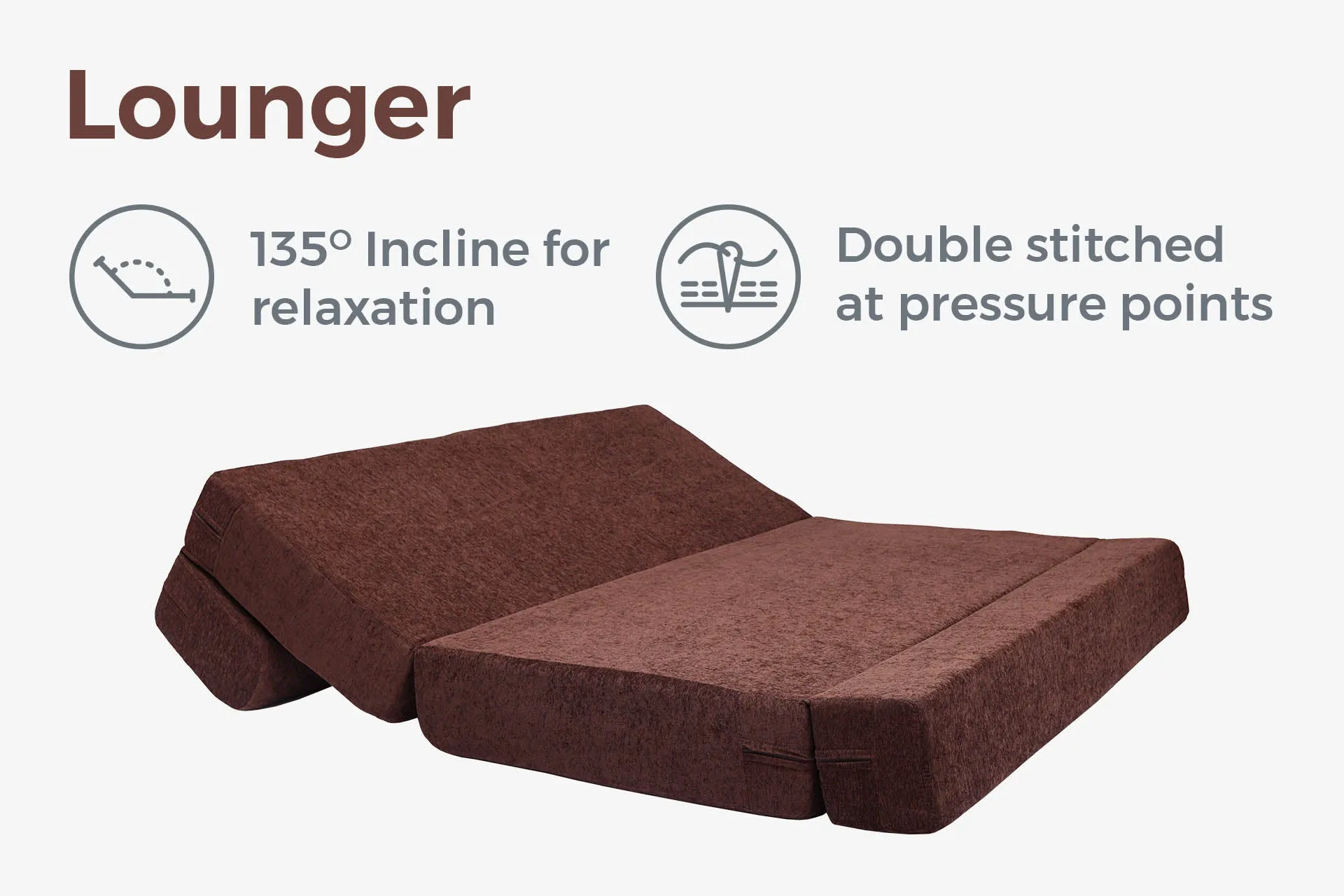 Molfino Sofa Bed, Brown | 6 x 6, Three Seater | 2 Diamond Cushions
