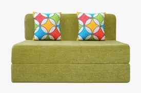 Molfino Sofa Bed, Green | 4 x 6, Double Seater | 2 Jharokha Cushions