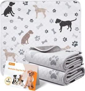 Mozin Washable Pee Pads for Dogs, 2 Pack Super Absorbent Dog Training Pads Leakproof Non-Slip Reusable Puppy Pads, Waterproof whelping Pad for Housebreak, Playpen, Crate,Potty Training, Couch- 18"x24"