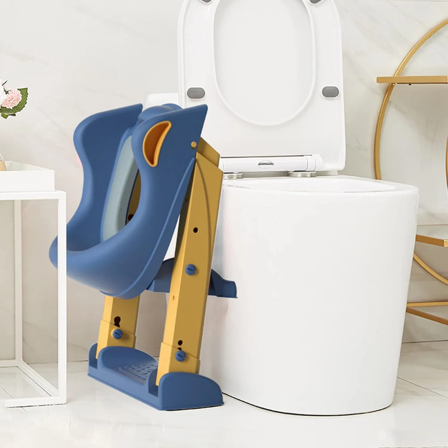 Non-Slip Potty Training Seat with Ladder, Ergonomic, Yellow
