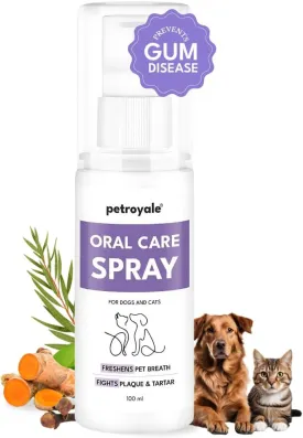 Oral Care Spray for Dogs & Cats - Fights Bad Breath, Tartar Build-up, Gum Diseases Dog Teeth Cleaner Breath Freshener 100ml