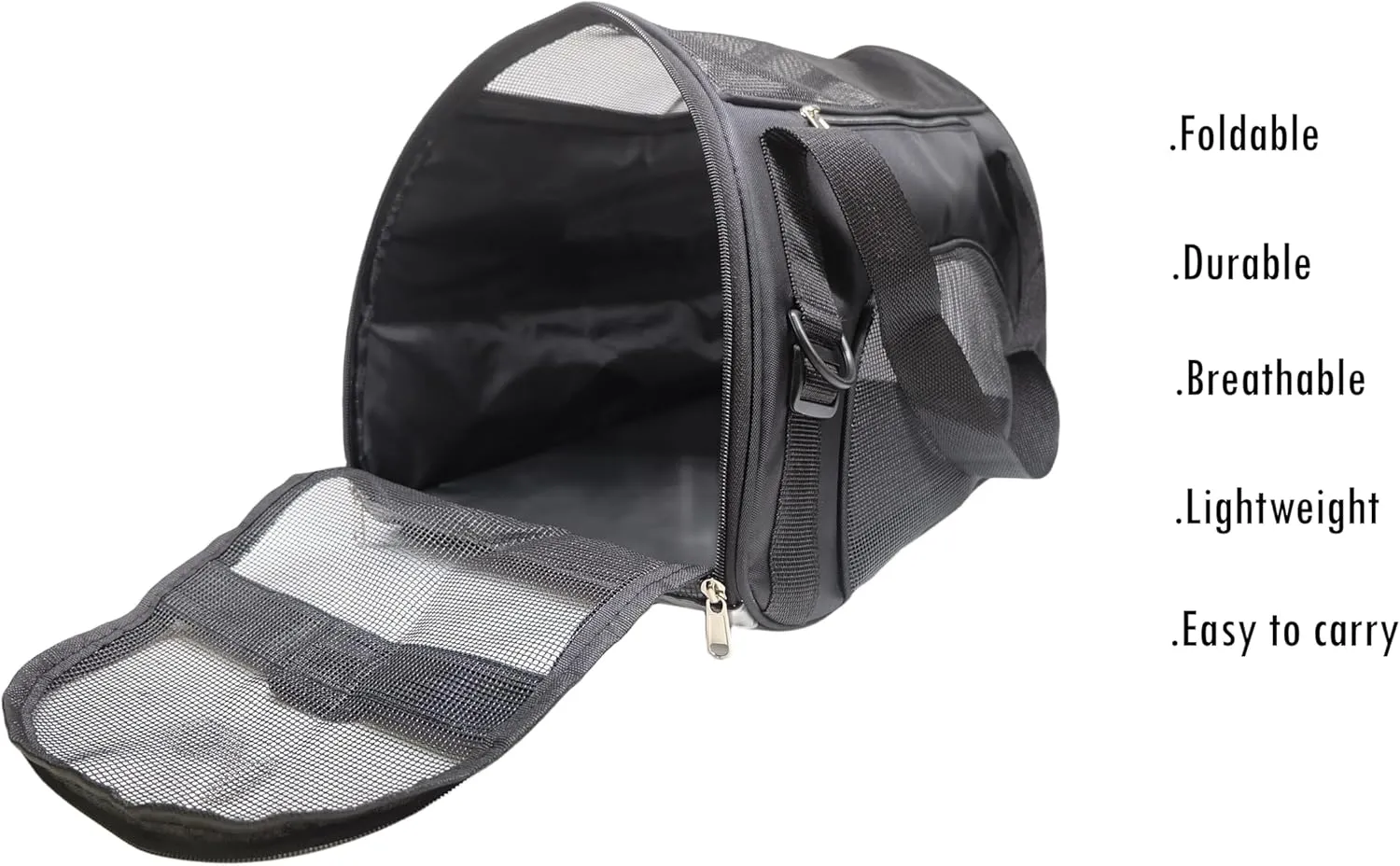 Pet Carrier - Airline Approved for Medium/Small Cats & Small Puppies, Kitten & Dog Travel Carrier (Medium, Black)