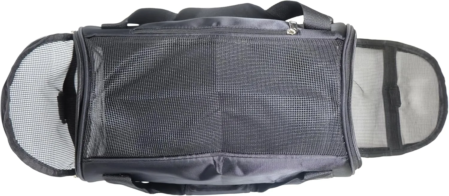 Pet Carrier - Airline Approved for Medium/Small Cats & Small Puppies, Kitten & Dog Travel Carrier (Medium, Black)